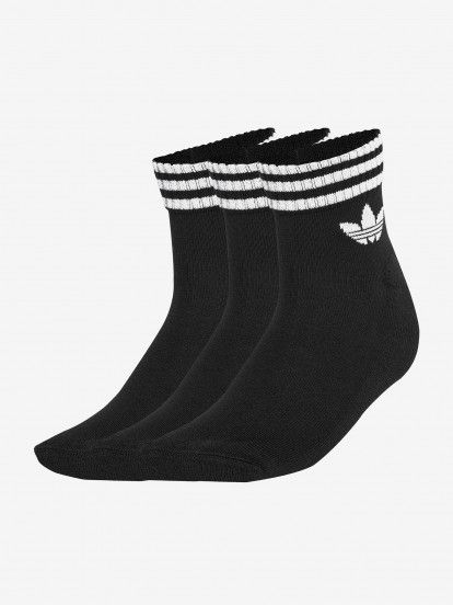 Calcetines Tobilleros Adidas 3-Stripes Negros (3 Pares)