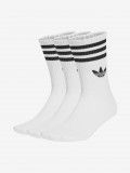 Meias de Cano Médio Adidas 3-Stripes Brancas (3 Pares) Meias de Cano Médio Adidas 3-Stripes Brancas (3 Pares)