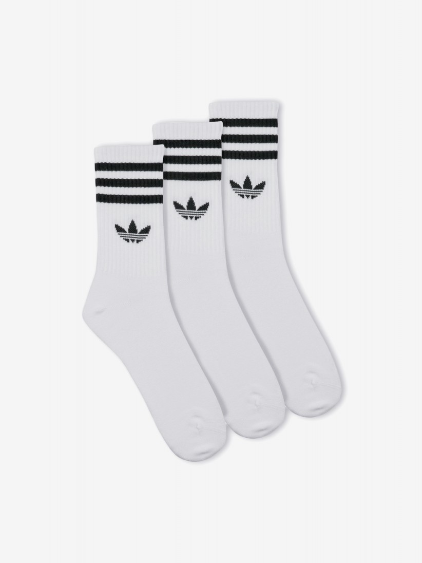 Calcetines Clásicos Adidas 3-Stripes Blancos (3 Pares) Calcetines Clásicos Adidas 3-Stripes Blancos (3 Pares)