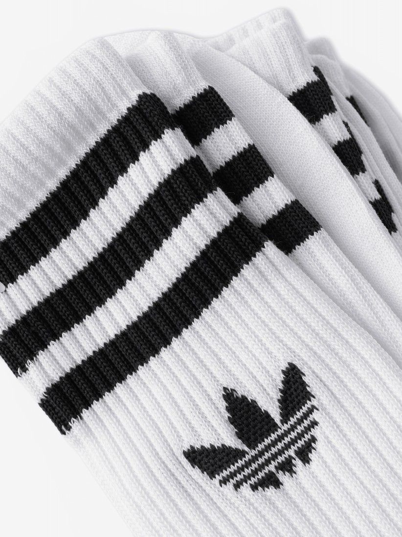 Calcetines Clásicos Adidas 3-Stripes Blancos (3 Pares) Calcetines Clásicos Adidas 3-Stripes Blancos (3 Pares)