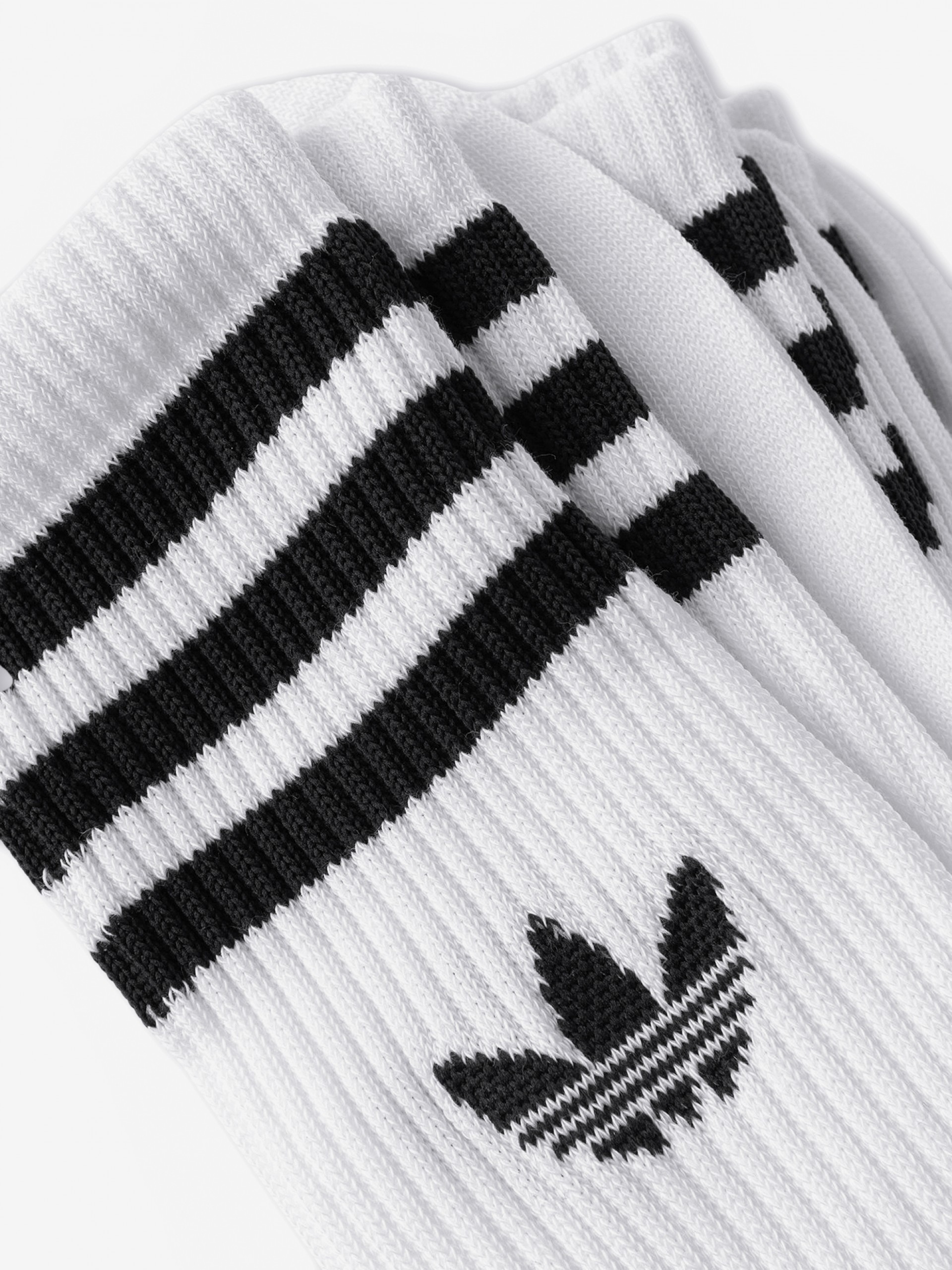Adidas 3-Stripes White Crew Socks (3 Pairs)
