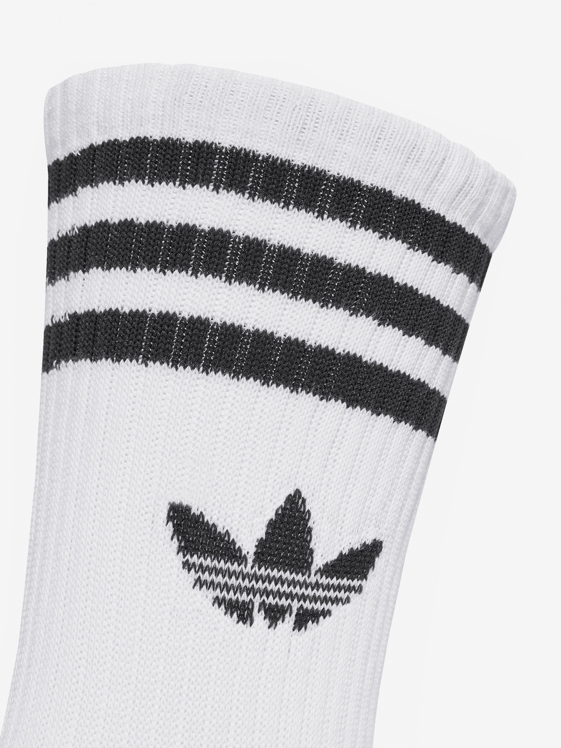 Meias de Cano Médio Adidas 3-Stripes Brancas (3 Pares)