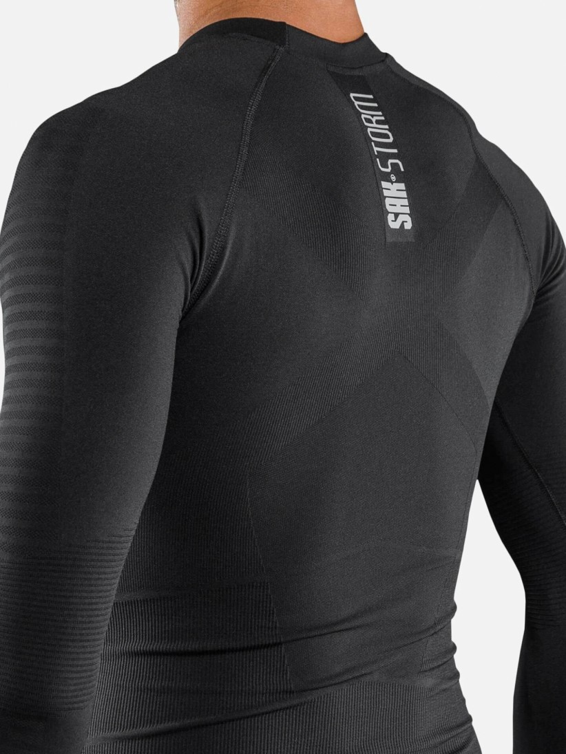 Camiseta de Compresi�n Sak Storm Negra Para Hombre