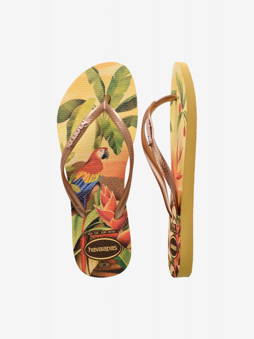 Chinelos Havaianas Slim Tropical Amarelos