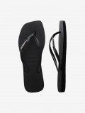 Havaianas Square Logo Metallic Black Flip Flops
