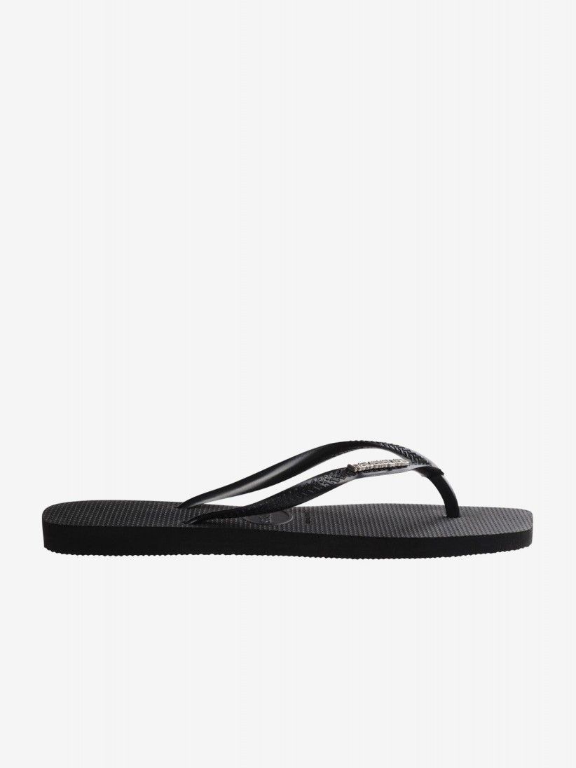 Havaianas Square Logo Metallic Black Flip Flops