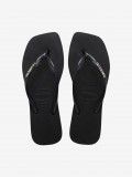 Havaianas Square Logo Metallic Black Flip Flops
