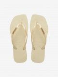 Havaianas Square Logo Metallic Beige Flip Flops Havaianas Square Logo Metallic Beige Flip Flops