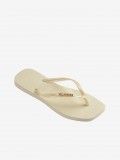 Havaianas Square Logo Metallic Beige Flip Flops Havaianas Square Logo Metallic Beige Flip Flops