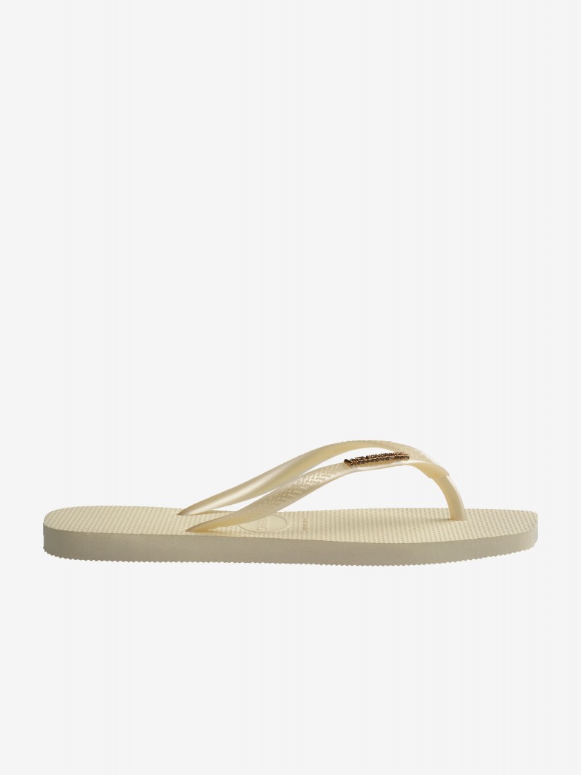 Havaianas Square Logo Metallic Beige Flip Flops Havaianas Square Logo Metallic Beige Flip Flops
