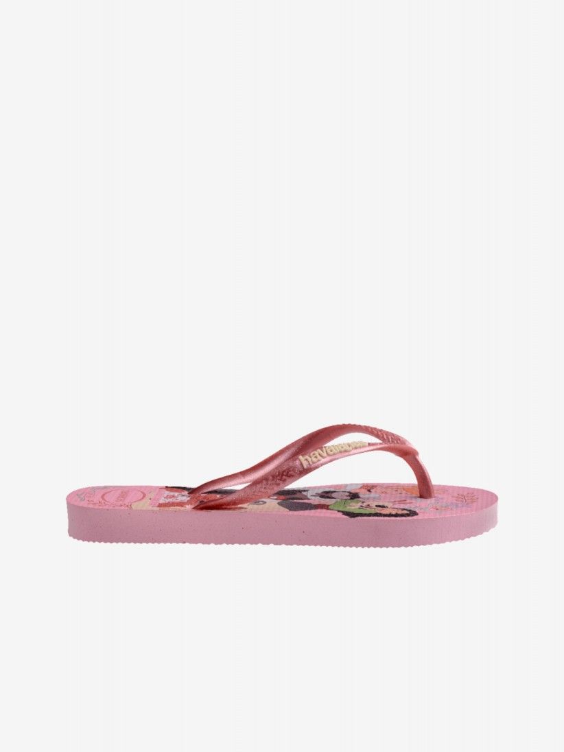 Chinelos Havaianas Slim Princess Kids Rosa