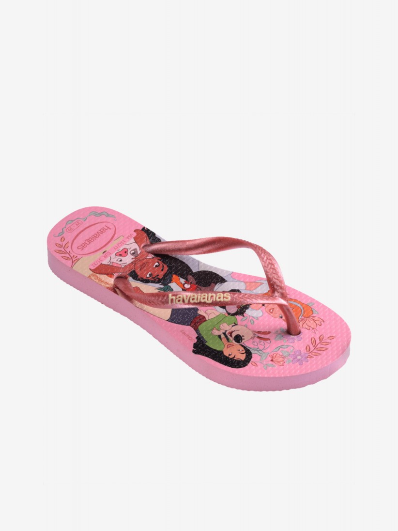 Chinelos Havaianas Slim Princess Kids Rosa