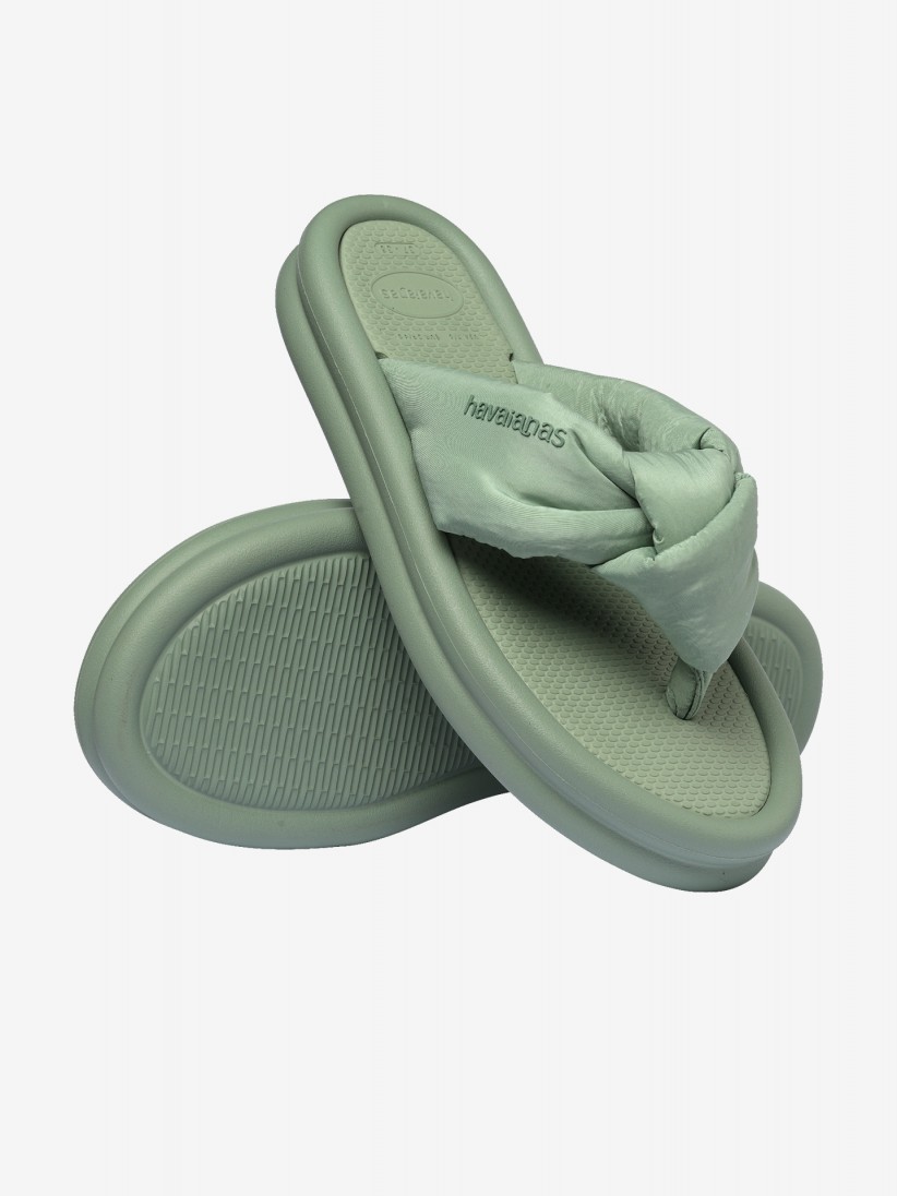 Chinelos De Plataforma Havaianas Over Puffed Up Verdes Para Mulher