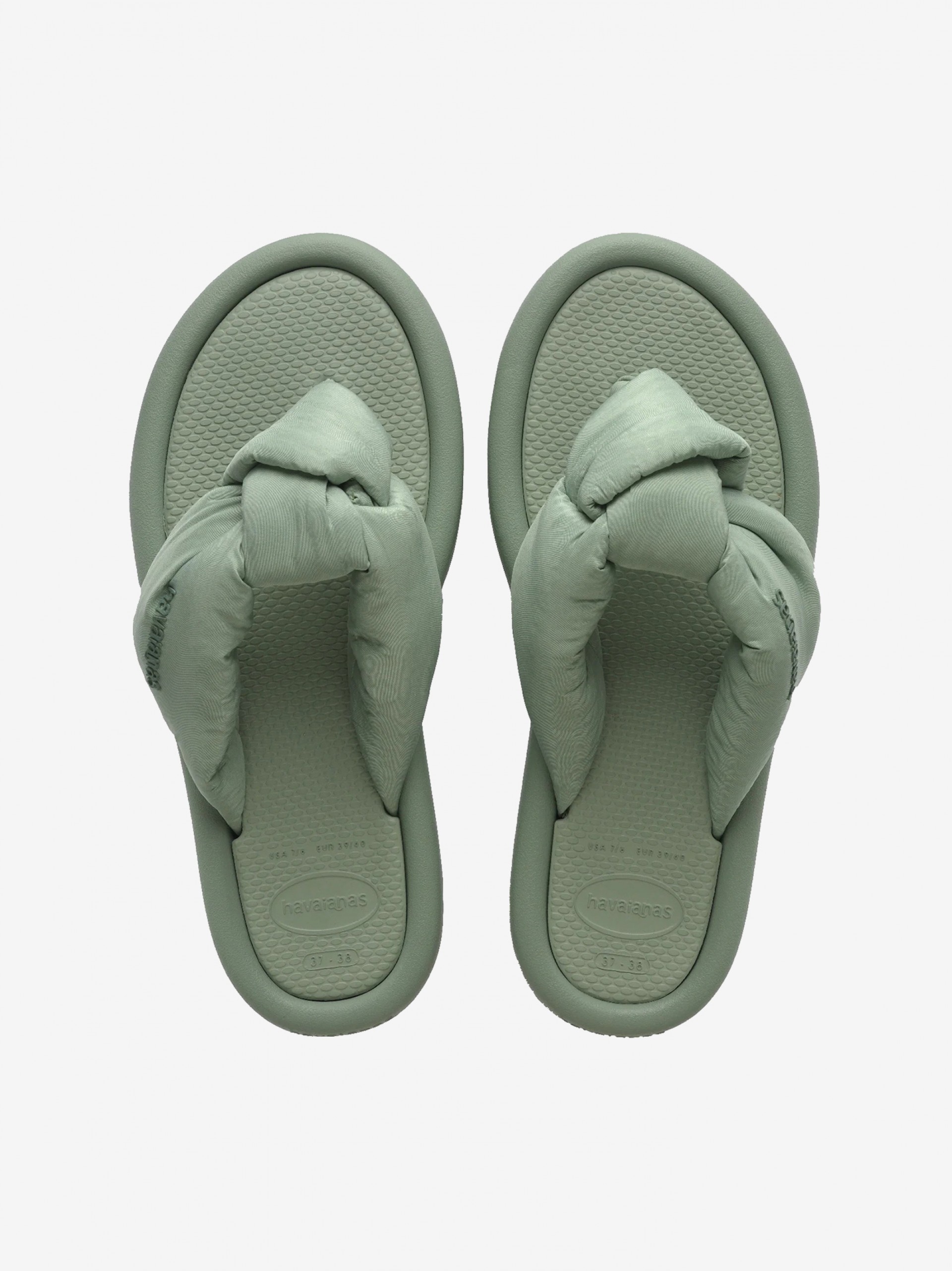 Havaianas Over Puffed Up Green Platform Slides for Women