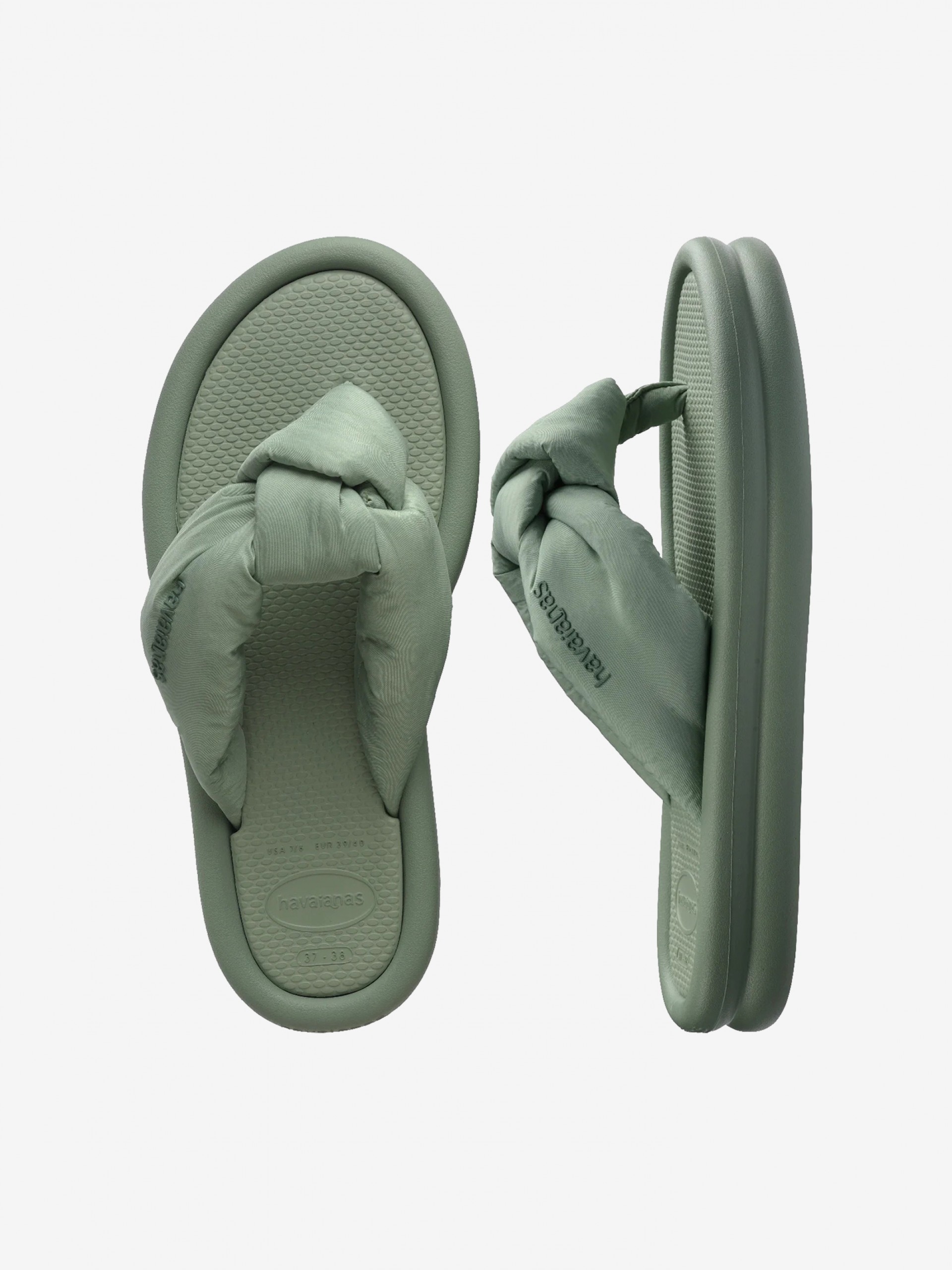 Havaianas Over Puffed Up Green Platform Slides for Women