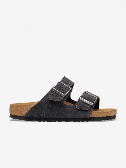 Chinelos Birkenstock Arizona Couro em Camur�a cinzentos