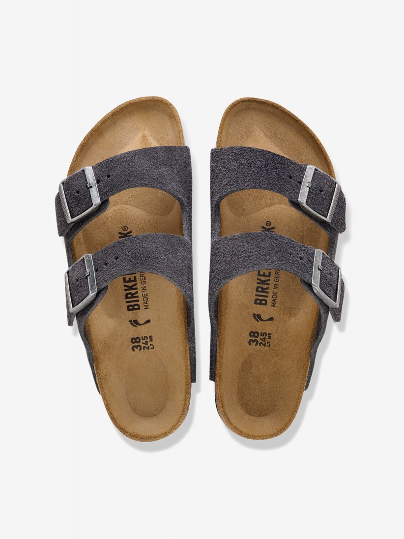 Chinelos Birkenstock Arizona Couro em Camur�a cinzentos