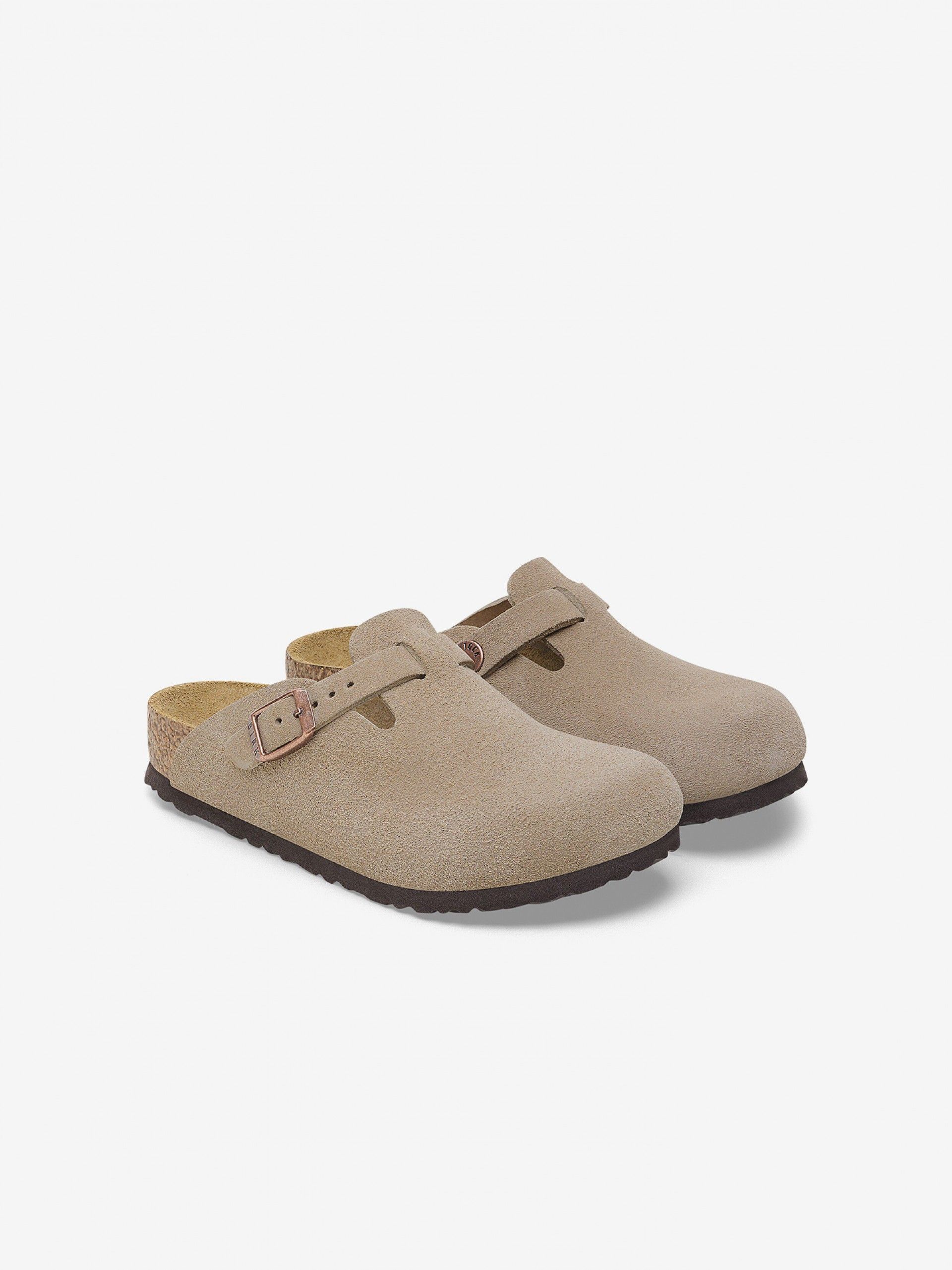 Chanclas Birkenstock Boston Gamuza Kids Beige