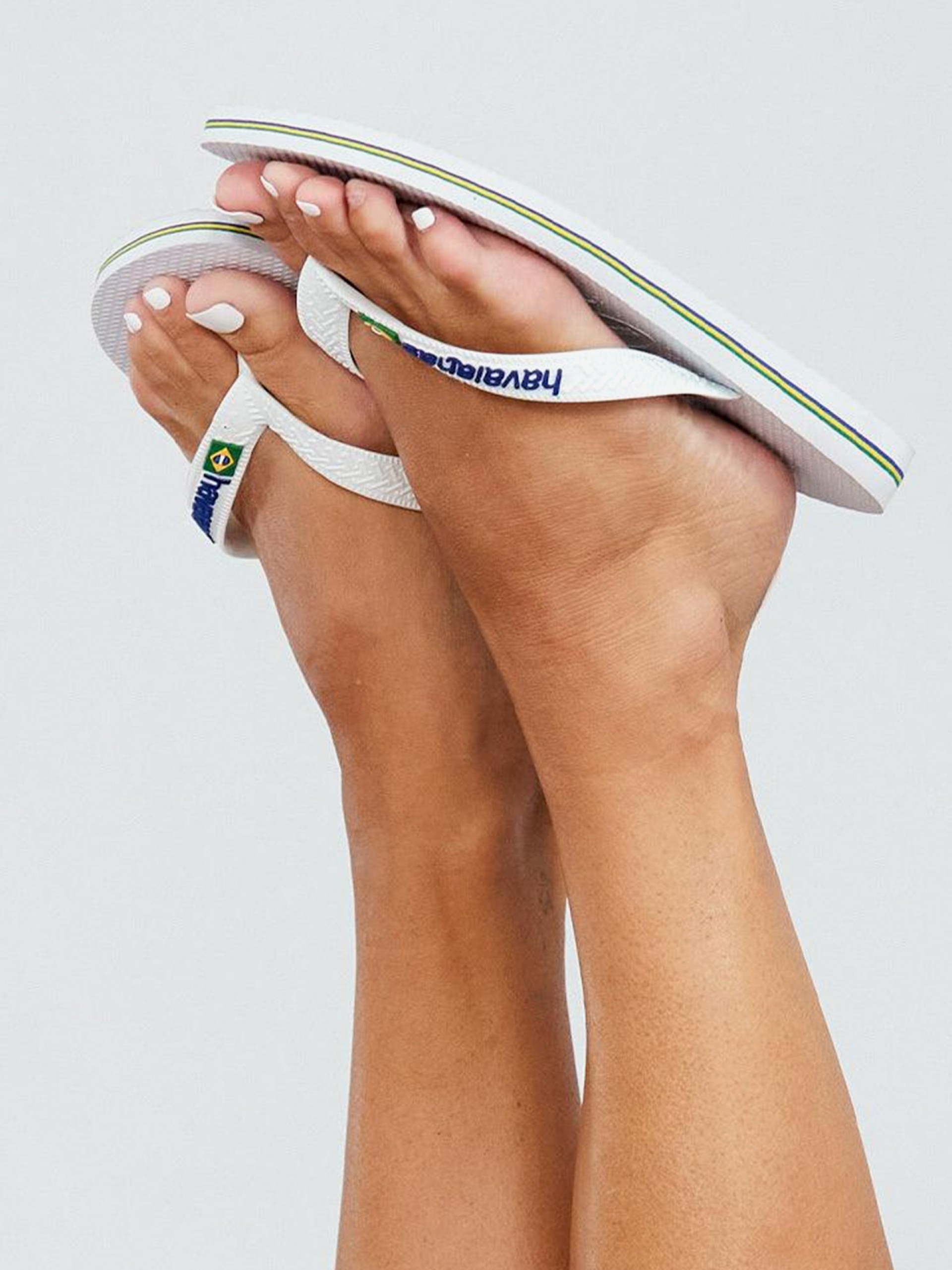 Chinelos Havaianas Brasil Logo Brancos