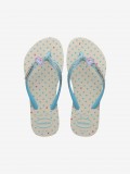 Havaianas Slim Glitter II Kids Blue and Beige Flip Flops Havaianas Slim Glitter II Kids Blue and Beige Flip Flops