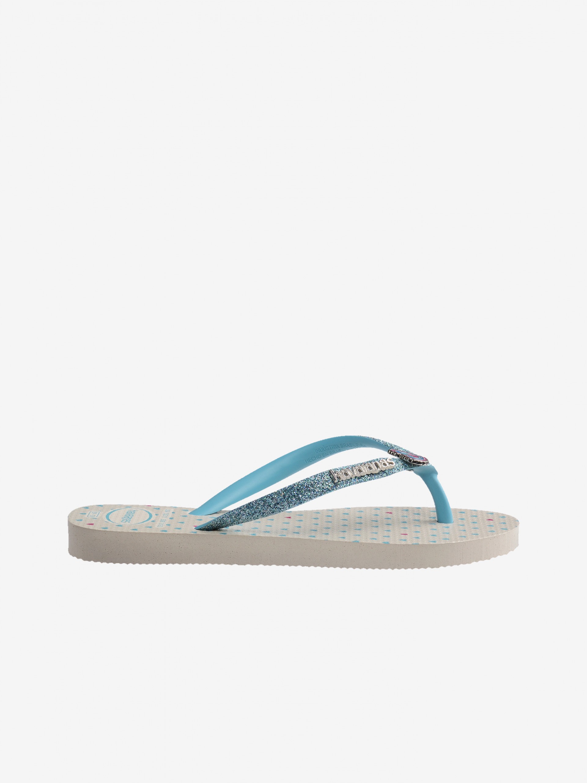 Havaianas Slim Glitter II Kids Blue and Beige Flip Flops