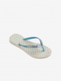 Havaianas Slim Glitter II Kids Blue and Beige Flip Flops Havaianas Slim Glitter II Kids Blue and Beige Flip Flops