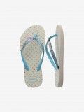 Havaianas Slim Glitter II Kids Blue and Beige Flip Flops Havaianas Slim Glitter II Kids Blue and Beige Flip Flops