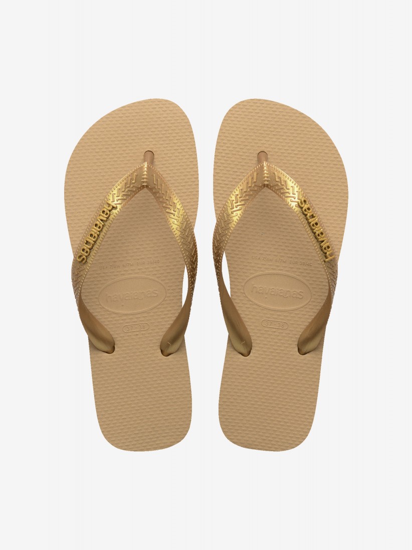Havaianas Logo Metallic Bronze Flip Flops