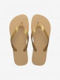 Havaianas Logo Metallic Bronze Flip Flops