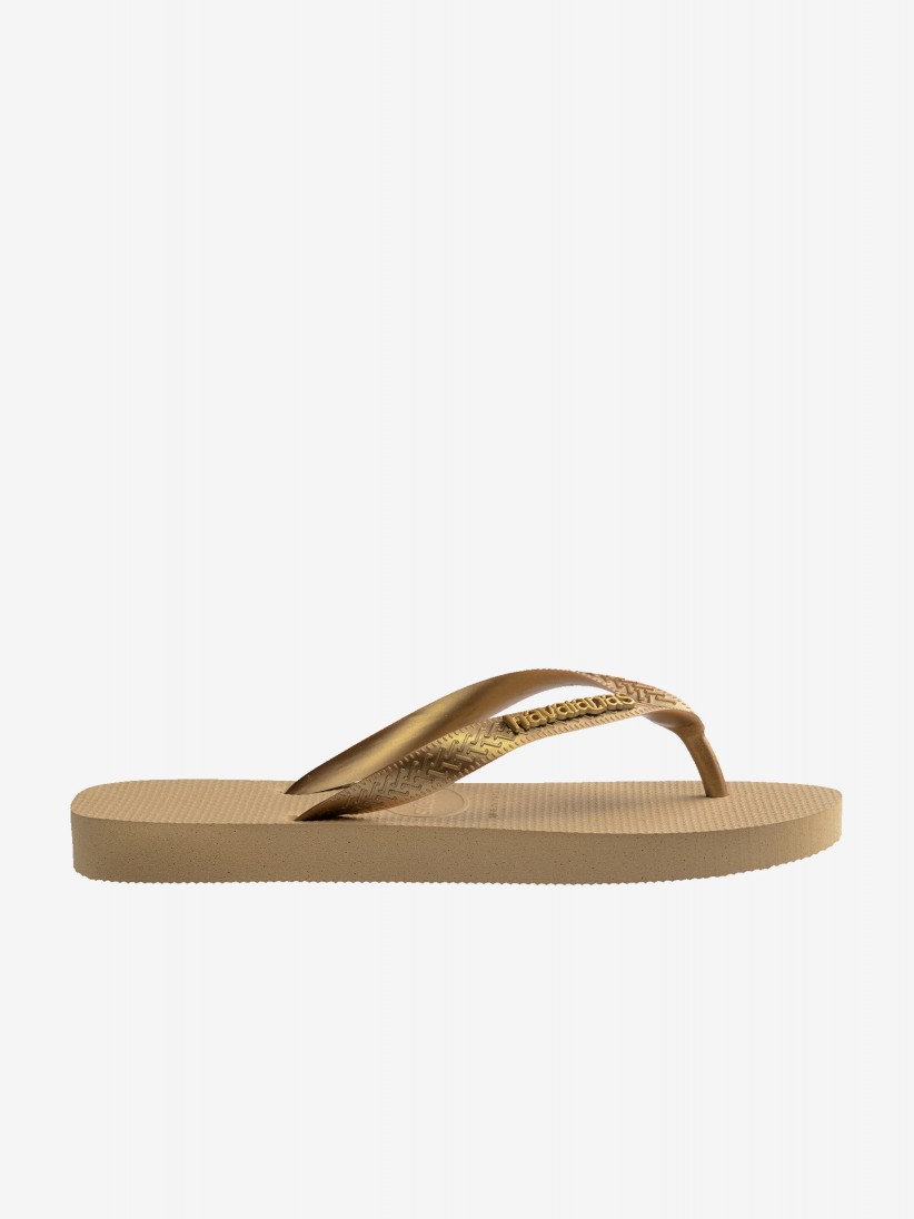 Havaianas Logo Metallic Bronze Flip Flops