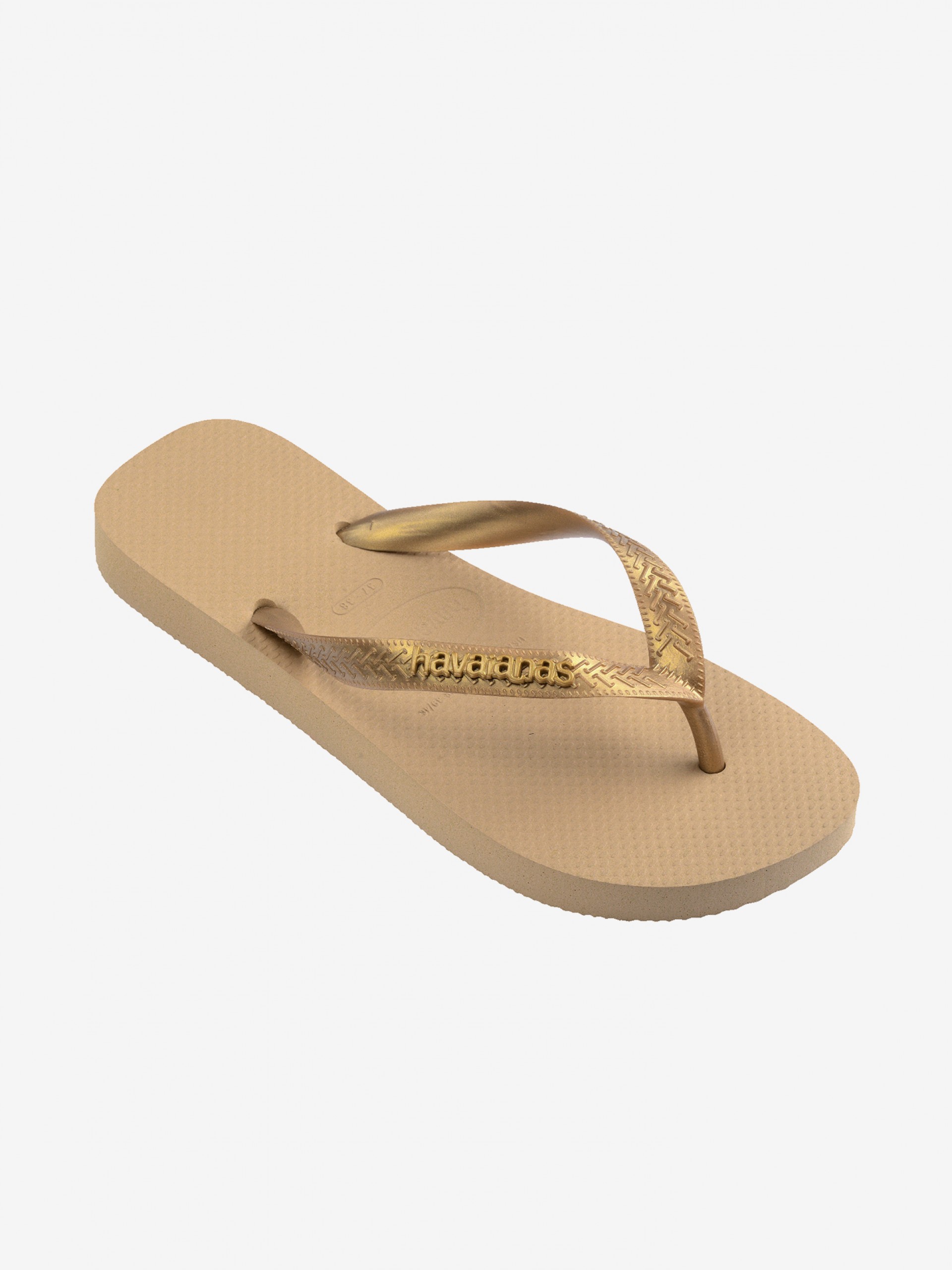 Havaianas Logo Metallic Bronze Flip Flops