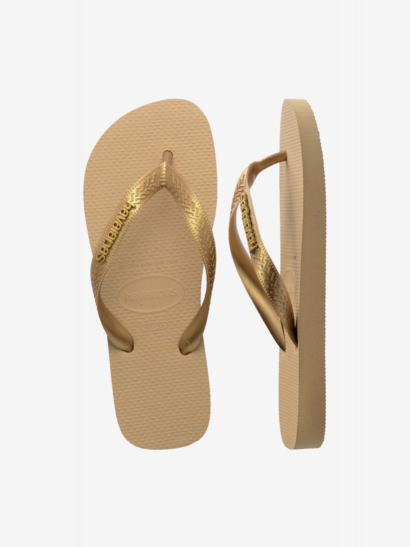 Havaianas Logo Metallic Bronze Flip Flops
