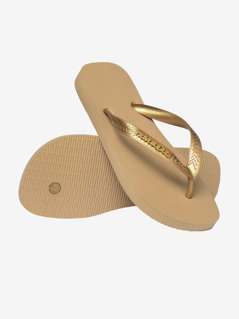 Havaianas Logo Metallic Bronze Flip Flops