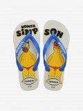 Chinelos Havaianas Simpsons Brancos e Azuis Chinelos Havaianas Simpsons Brancos e Azuis