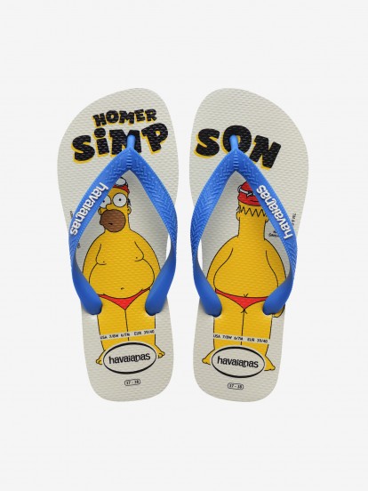 Chinelos Havaianas Simpsons Brancos e Azuis