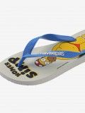 Chinelos Havaianas Simpsons Brancos e Azuis Chinelos Havaianas Simpsons Brancos e Azuis