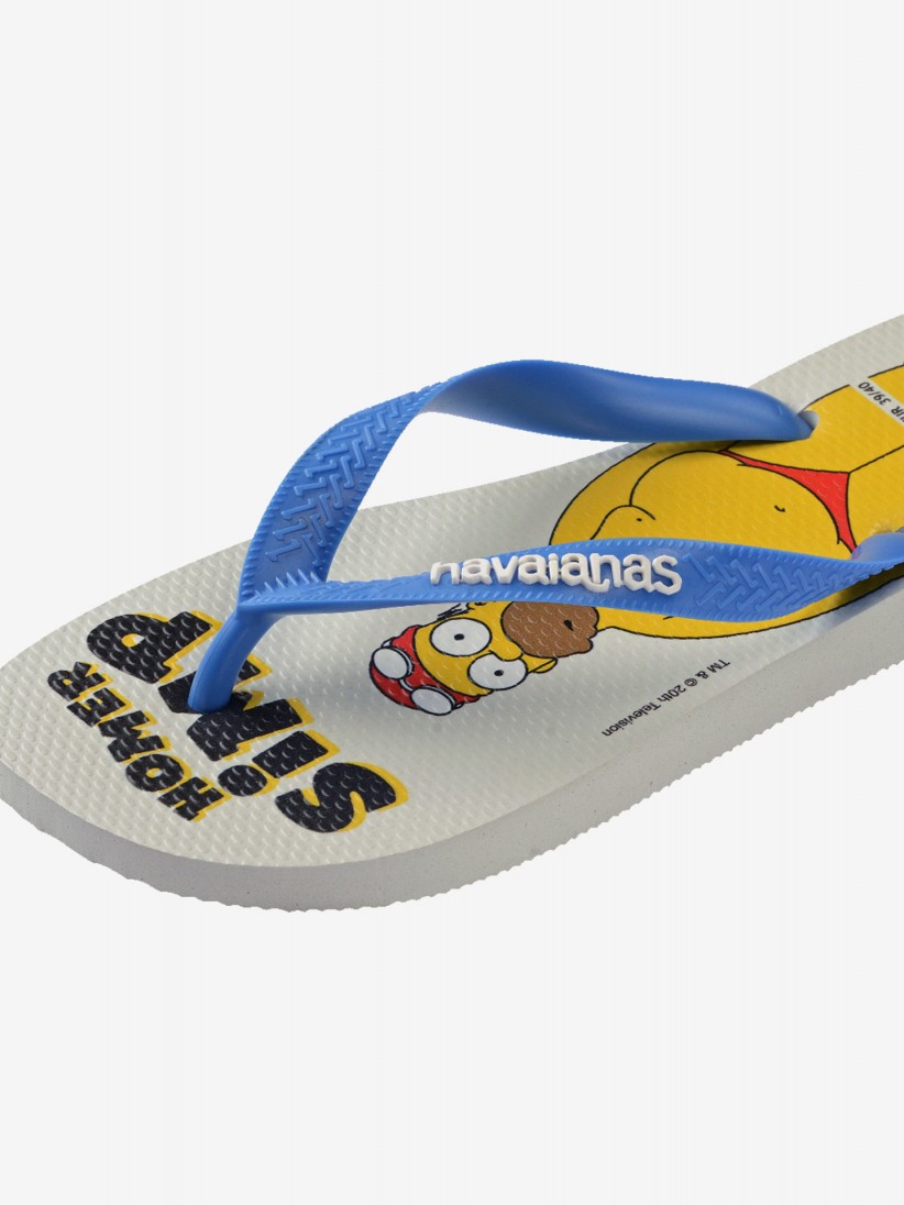 Chinelos Havaianas Simpsons Brancos e Azuis Chinelos Havaianas Simpsons Brancos e Azuis