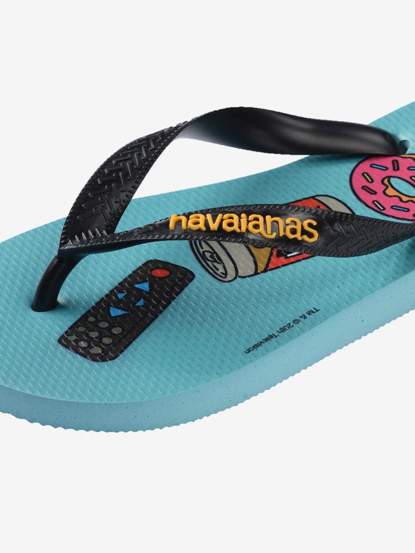 Chinelos Havaianas Simpsons Azuis e Pretos Chinelos Havaianas Simpsons Azuis e Pretos