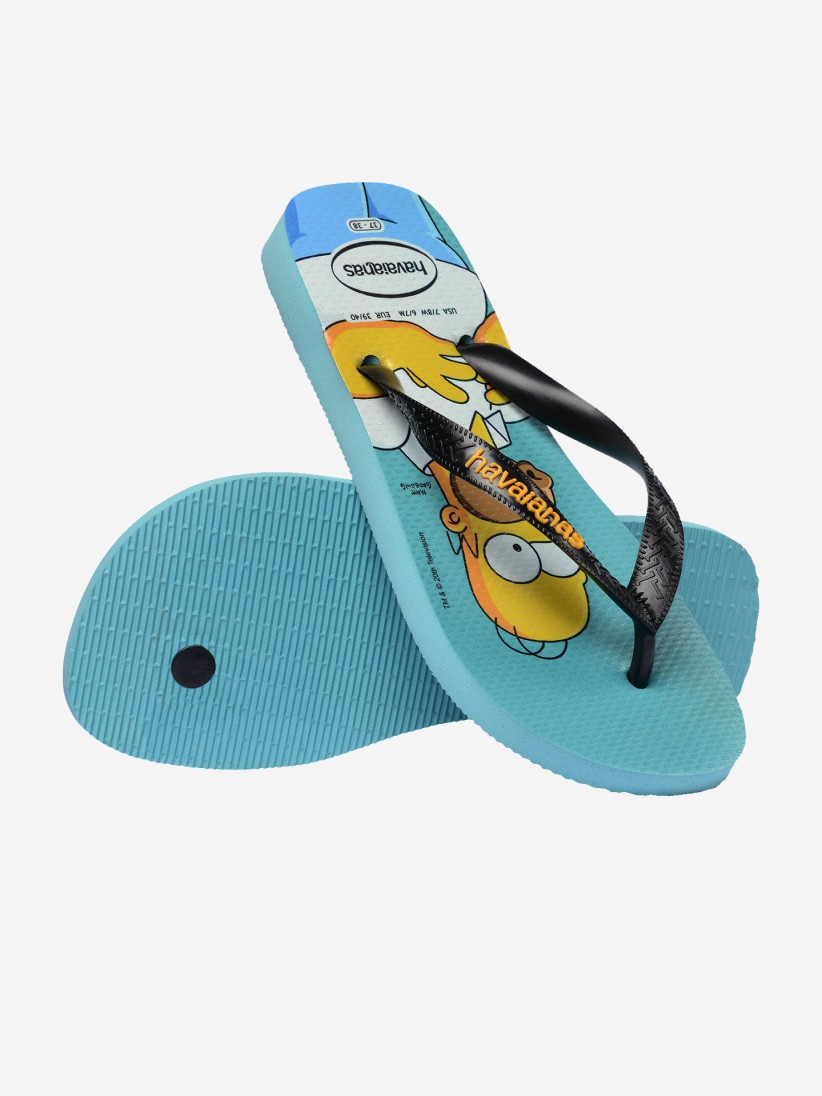 Chinelos Havaianas Simpsons Azuis e Pretos Chinelos Havaianas Simpsons Azuis e Pretos