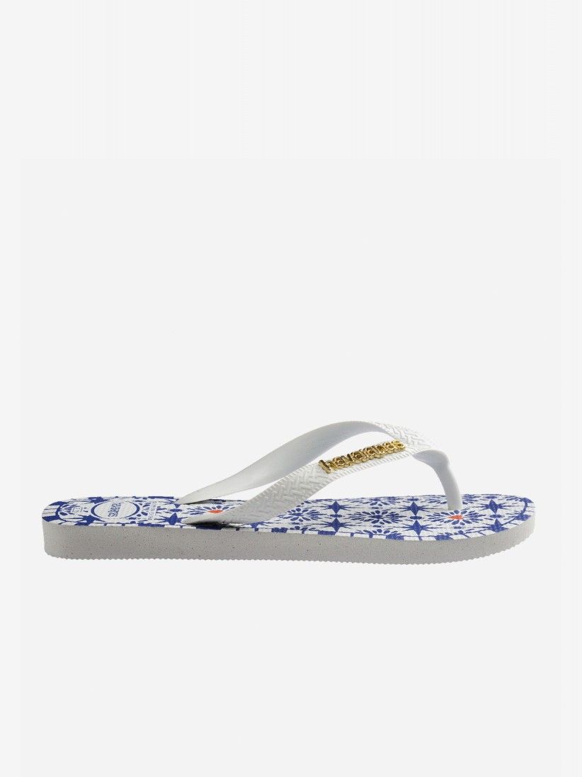 Havaianas Top Sao Luis White and Blue Flip Flops Havaianas Top Sao Luis White and Blue Flip Flops
