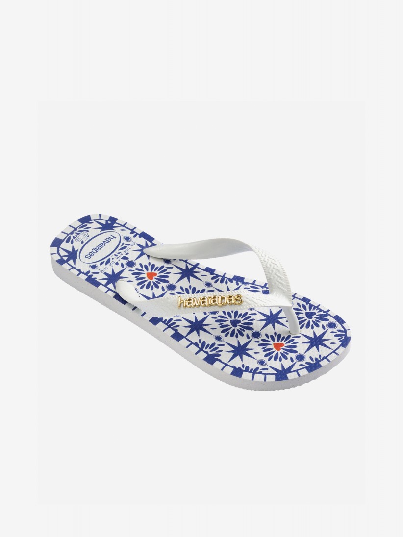 Havaianas Top Sao Luis White and Blue Flip Flops Havaianas Top Sao Luis White and Blue Flip Flops