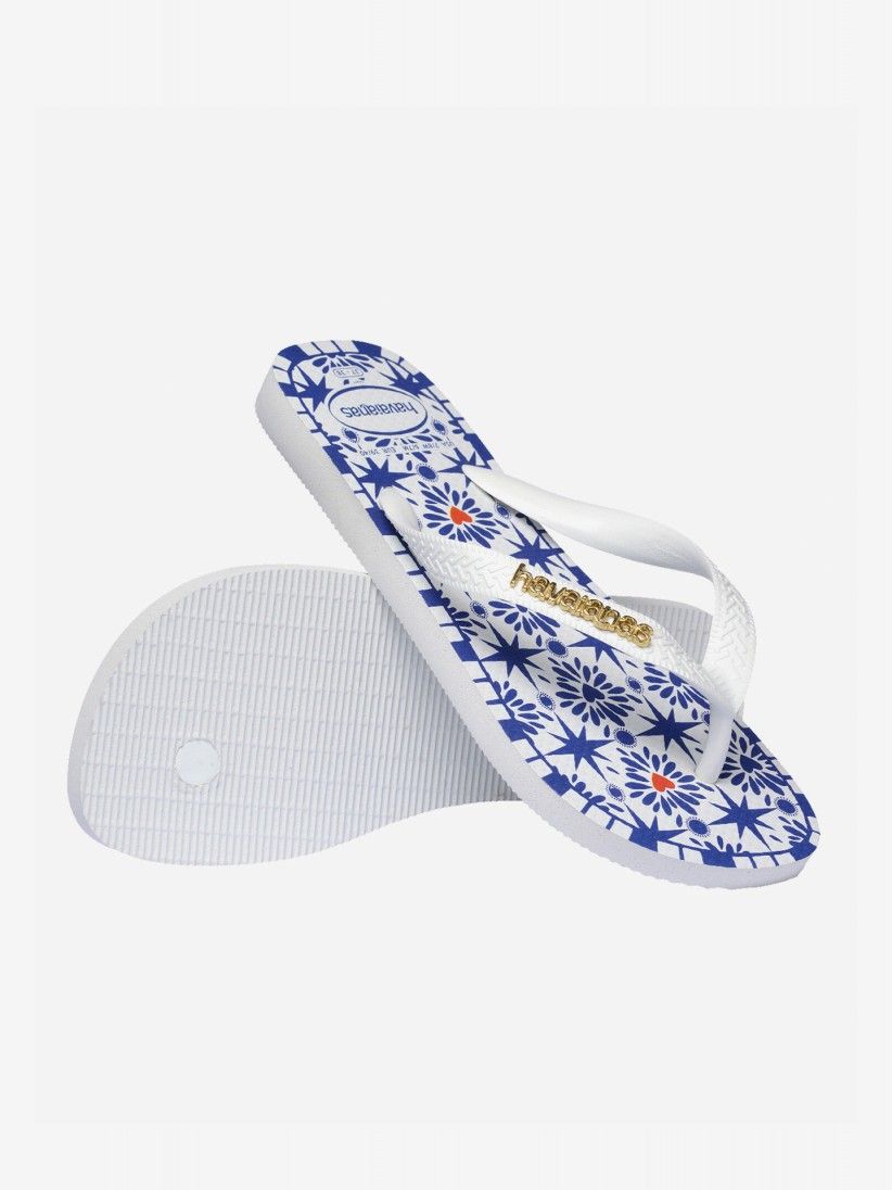 Havaianas Top Sao Luis White and Blue Flip Flops Havaianas Top Sao Luis White and Blue Flip Flops