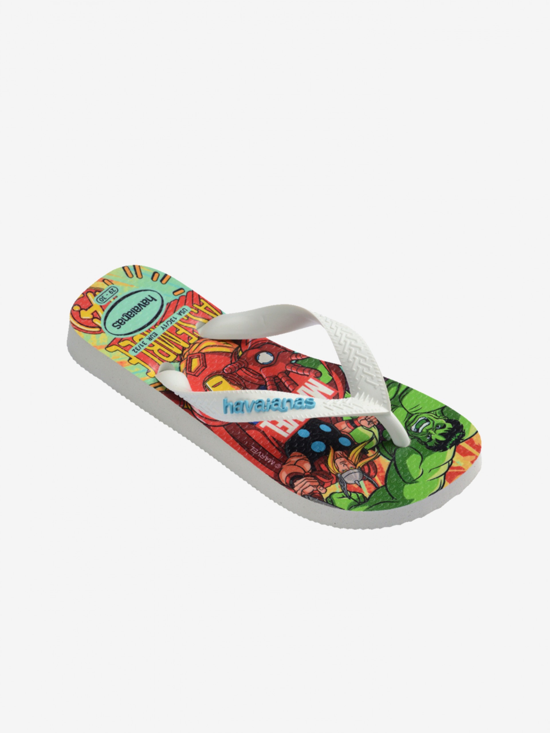 Chinelos Havaianas Top Marvel II Avengers Kids Brancos