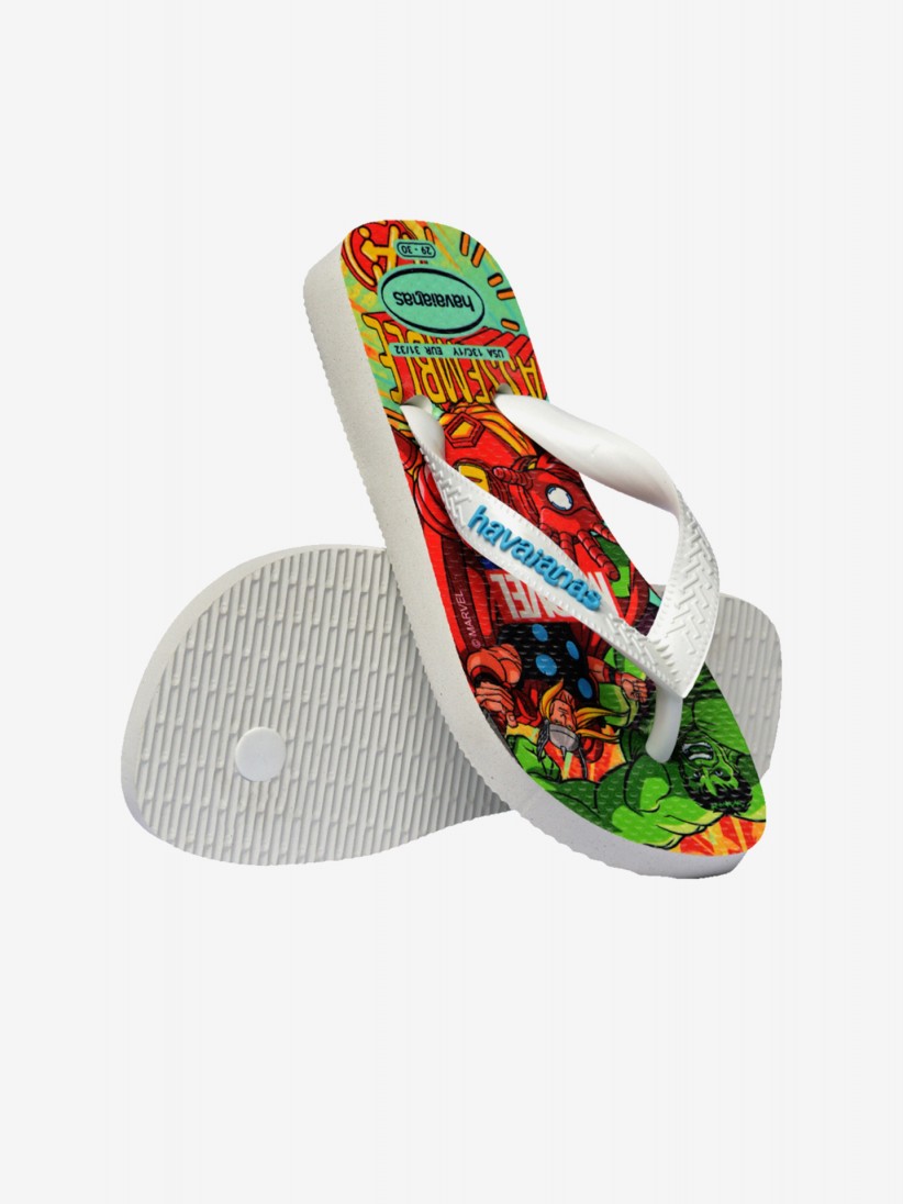 Havaianas Top Marvel II Avengers Kids White Flip Flops Havaianas Top Marvel II Avengers Kids White Flip Flops