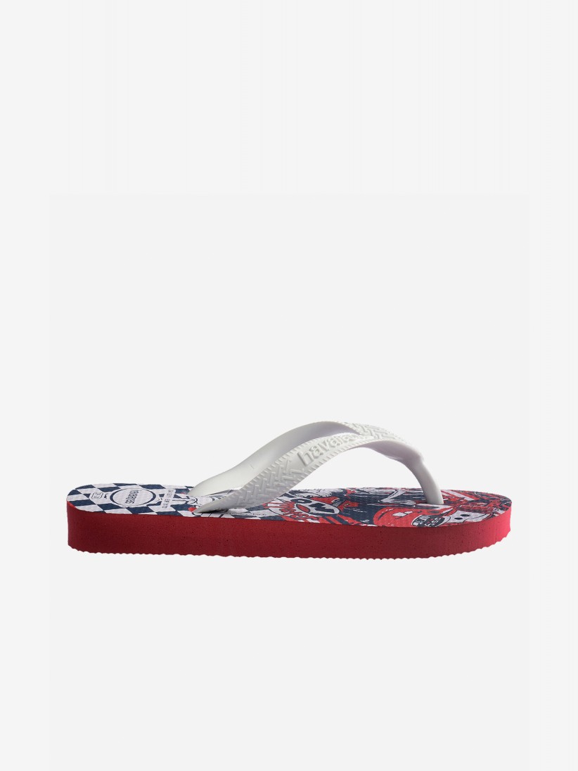 Chinelos Havaianas Disney Cars Kids Vermelhos e Brancos
