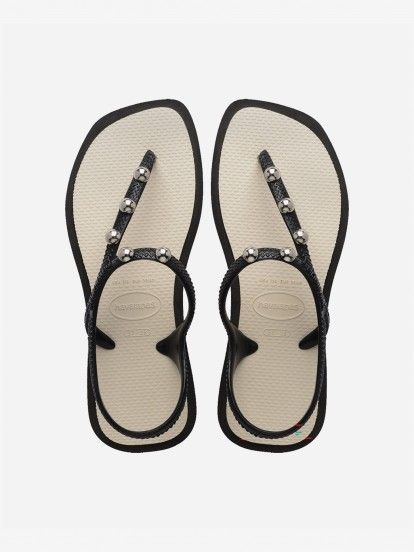 Sandalias Havaianas Flash Fusion Negras y Beige