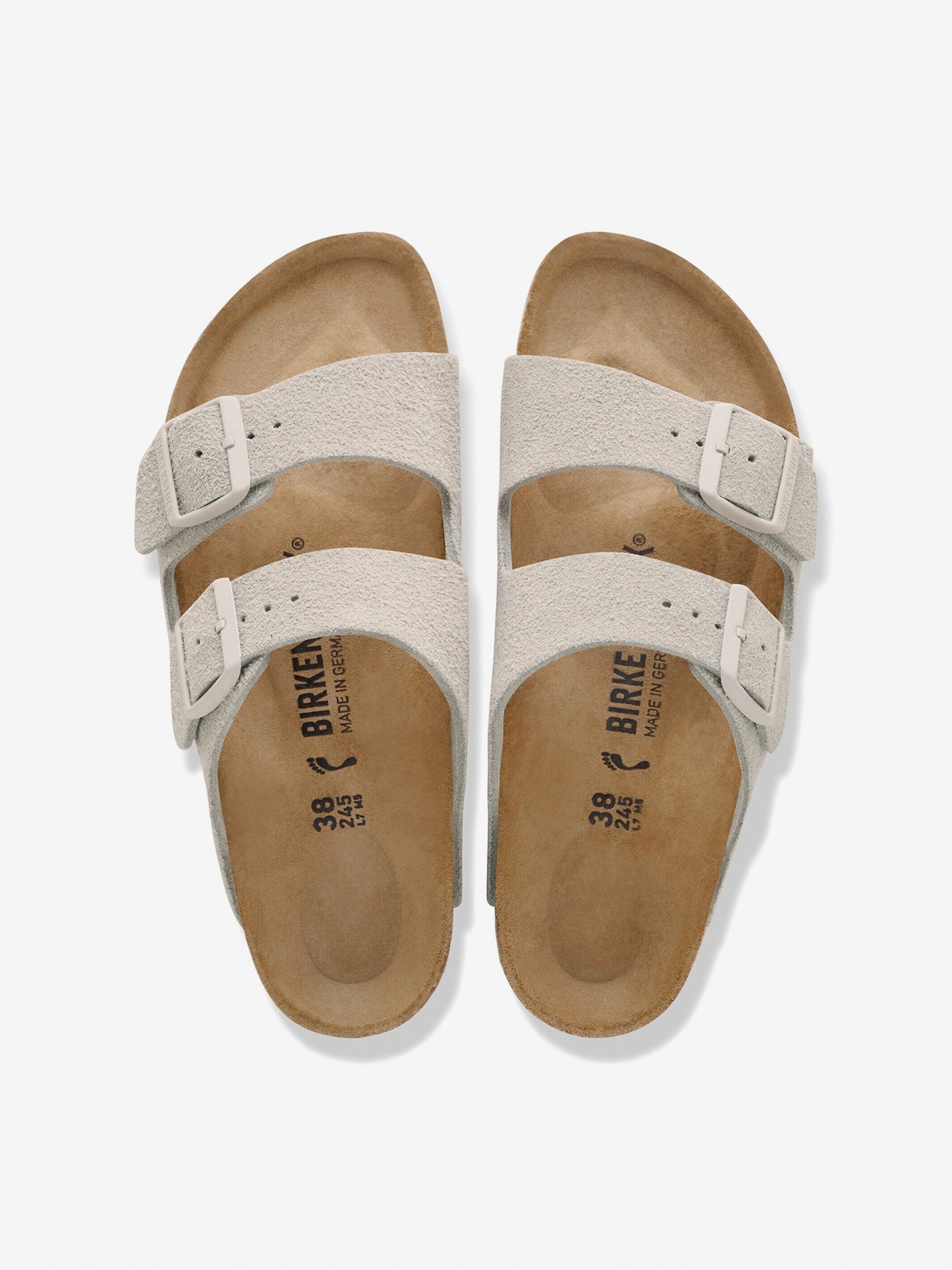 Birkenstock Arizona Suede Leather Grey Slides
