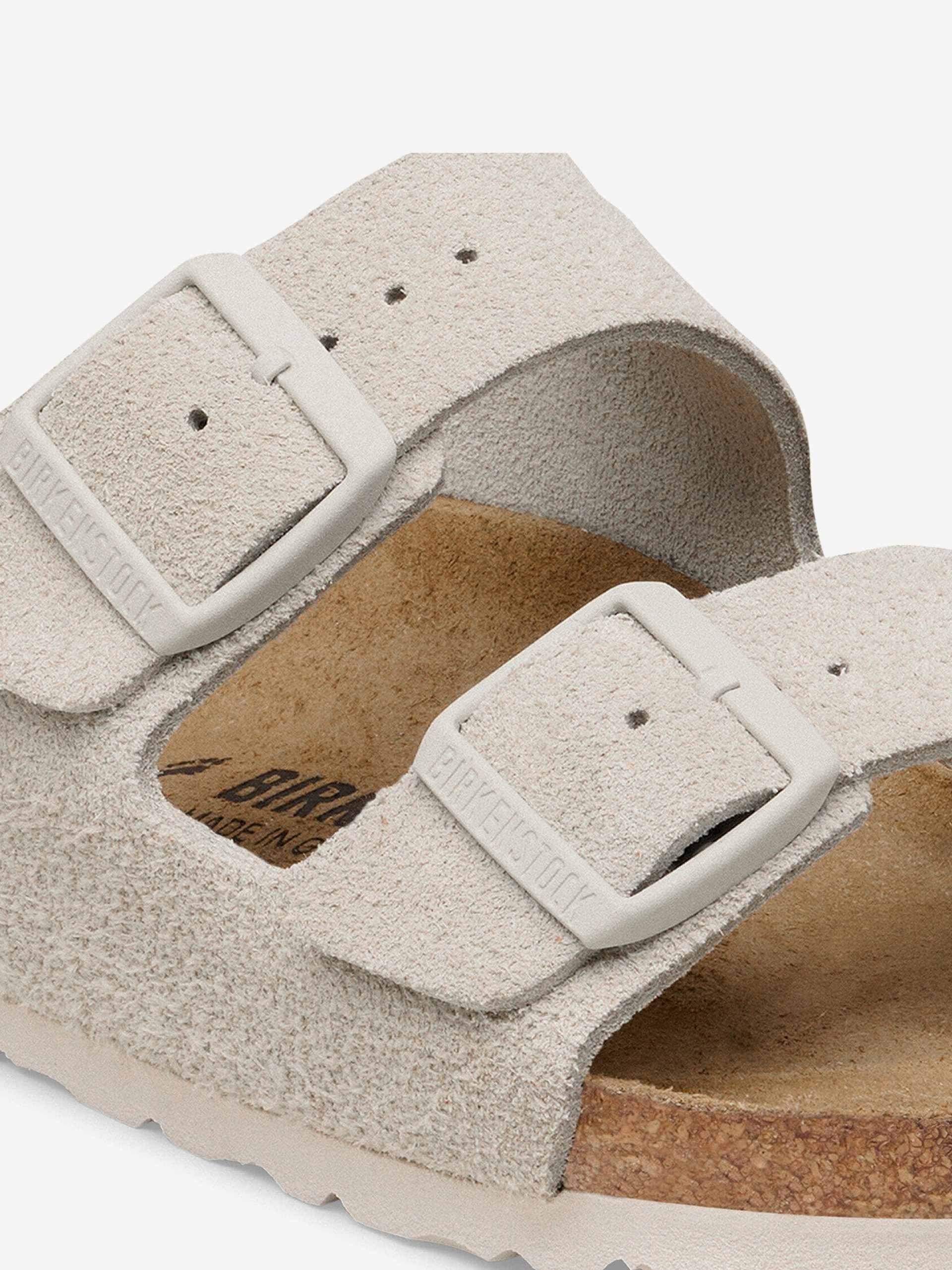Birkenstock Arizona Suede Leather Grey Slides