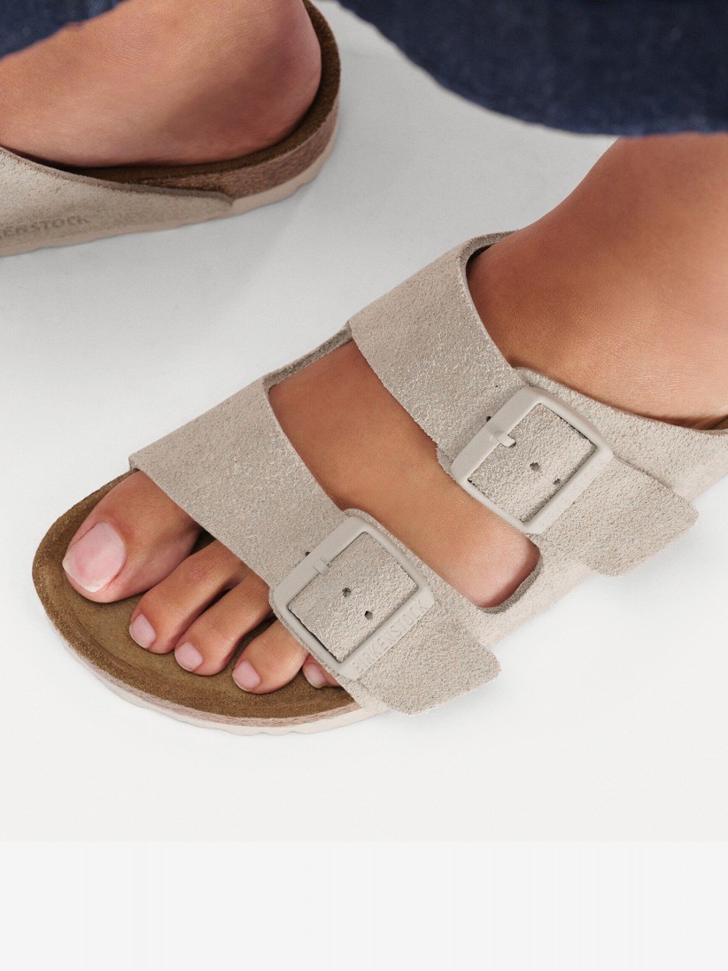 Birkenstock Arizona Suede Grey Slides Birkenstock Arizona Suede Grey Slides