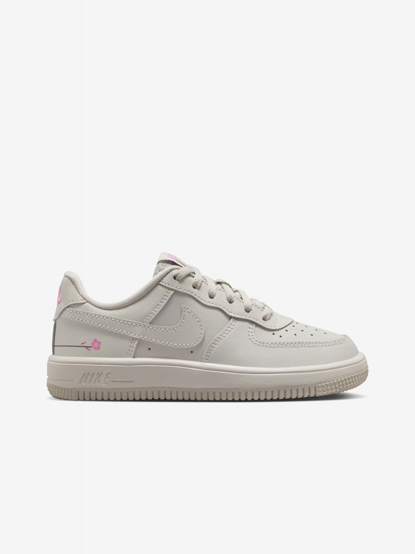Zapatillas Nike Force 1 Low Lace FL Grises y Rosa Para Ni�o